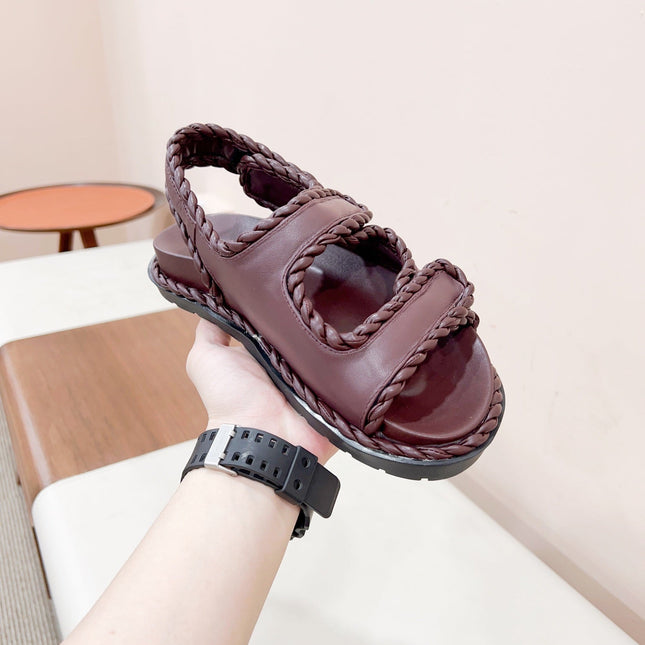 REFINED DAD SANDAL IN WINE RED LAMBSKIN