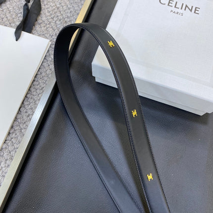 TRIOMPHE BELT 25MM IN BLACK CALFSKIN WITH LEATHER-COVERED BUCKLE