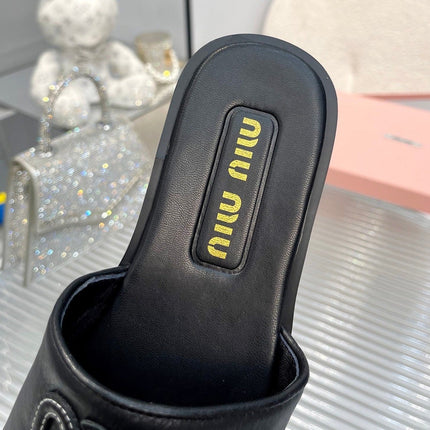 Slippers Black Leather