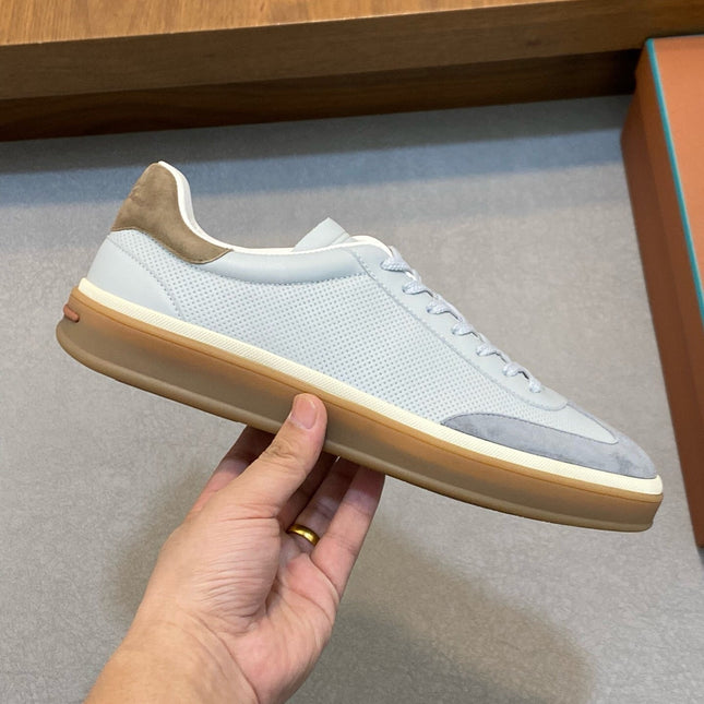 LP 360 TENNIS WALK SNEAKERS LIGHT GRAY MESH CALFSKIN