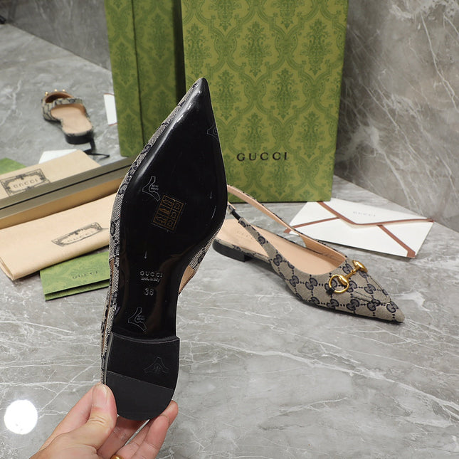 GG  Flat Sandals Black Caro