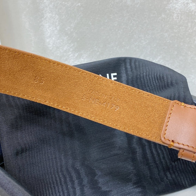 CL LARGE 30 MM TRIOMPHE BELT IN BRONZE BROWN GOLD HARDWARE