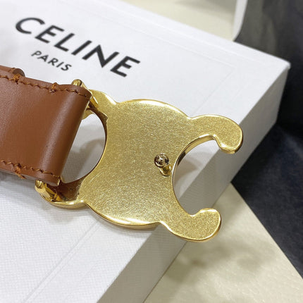 CL LARGE 30 MM TRIOMPHE BELT IN BRONZE BROWN GOLD HARDWARE