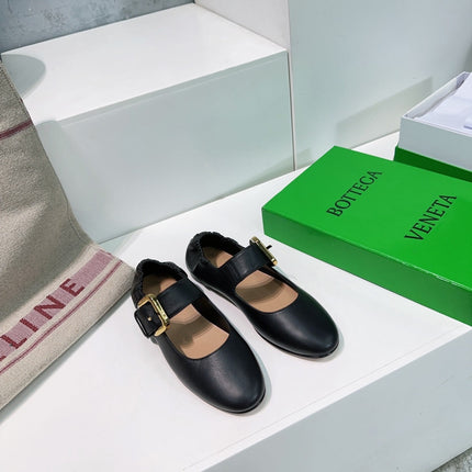 ASTAIRE MARY-JANE BALLERINA IN BLACK CALFSKIN