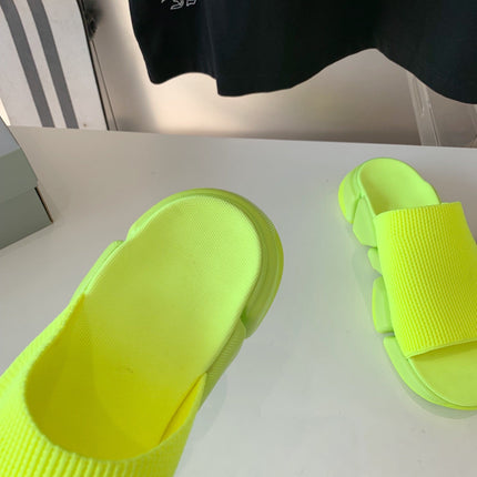 SPEED 2.0 SLIDE SANDAL IN NEON GREEN RECYCLED KNIT