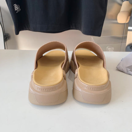 SPEED 2.0 SLIDE SANDAL IN BEIGE RECYCLED KNIT