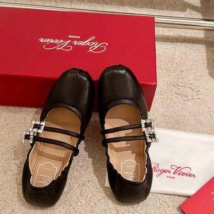 MARY JANES WITH TWO STRAPS IN BLACK SOFT LAMBSKIN