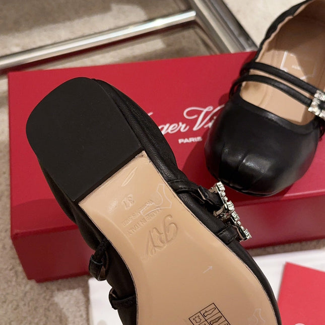 MARY JANES WITH TWO STRAPS IN BLACK SOFT LAMBSKIN