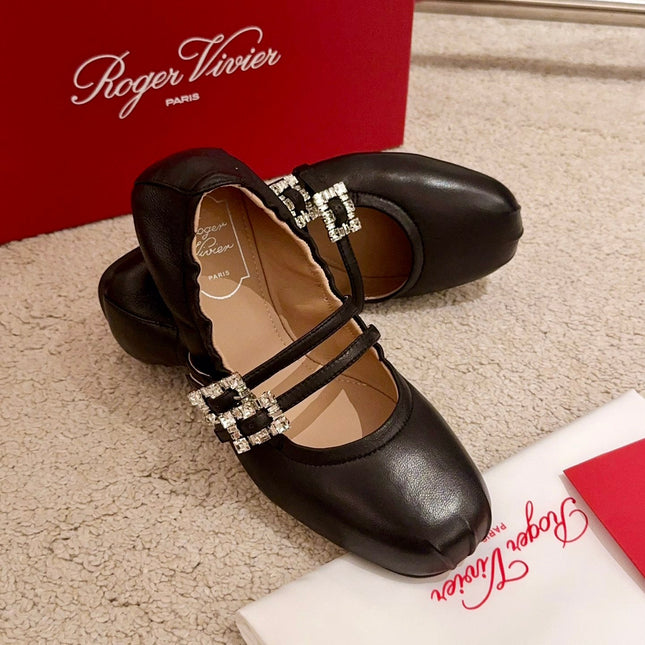MARY JANES WITH TWO STRAPS IN BLACK SOFT LAMBSKIN