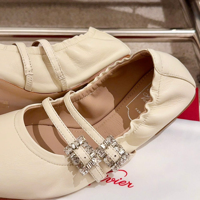 MARY JANES WITH TWO STRAPS IN BEIGE SOFT LAMBSKIN