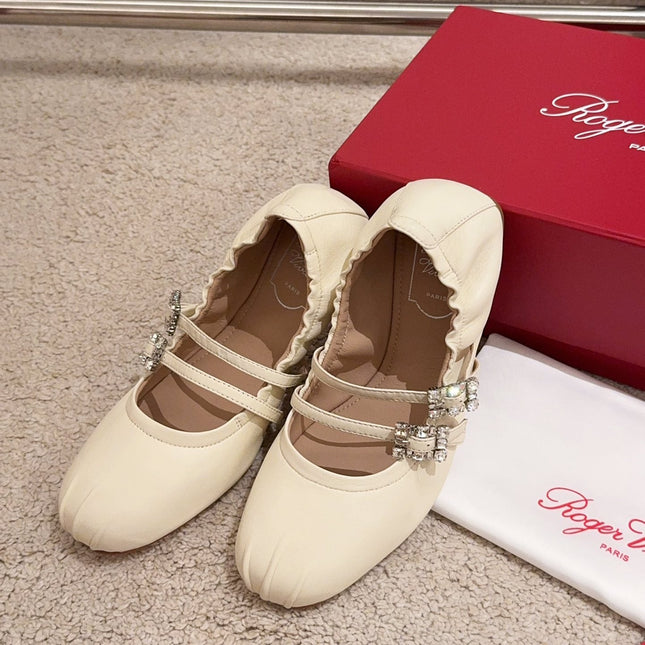 MARY JANES WITH TWO STRAPS IN BEIGE SOFT LAMBSKIN
