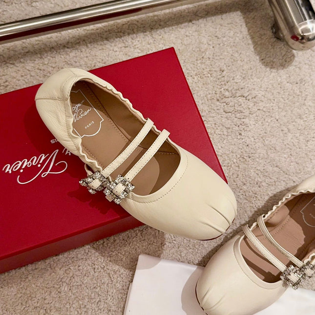 MARY JANES WITH TWO STRAPS IN BEIGE SOFT LAMBSKIN