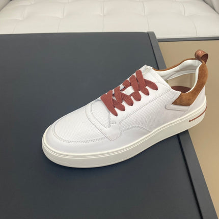 LP NEWPORT WALK SNEAKERS WHITE AND BROWN CALFSKIN