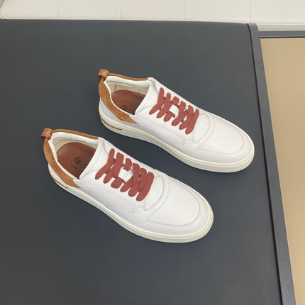 LP NEWPORT WALK SNEAKERS WHITE AND BROWN CALFSKIN