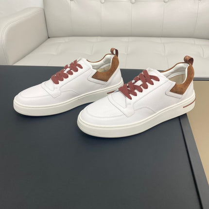LP NEWPORT WALK SNEAKERS WHITE AND BROWN CALFSKIN