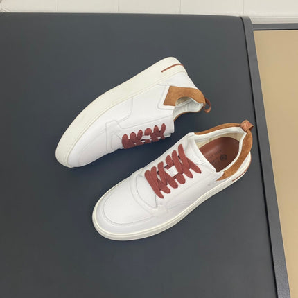 LP NEWPORT WALK SNEAKERS WHITE AND BROWN CALFSKIN