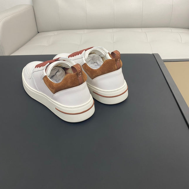 LP NEWPORT WALK SNEAKERS WHITE AND BROWN CALFSKIN
