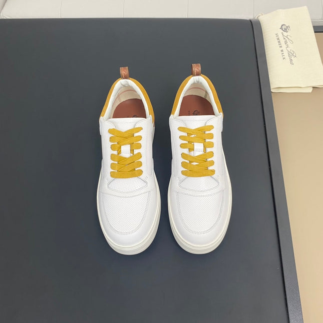 LP NEWPORT WALK SNEAKERS WHITE AND YELLOW CALFSKIN