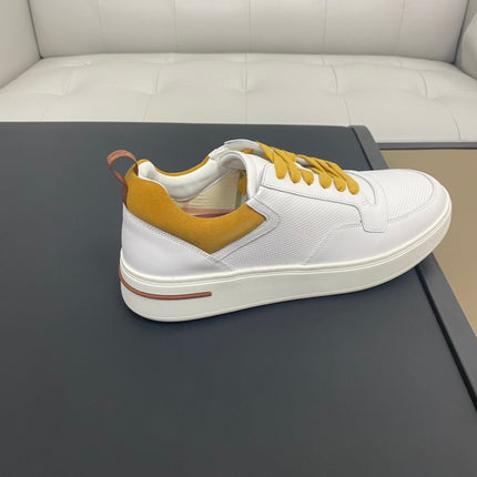 LP NEWPORT WALK SNEAKERS WHITE AND YELLOW CALFSKIN