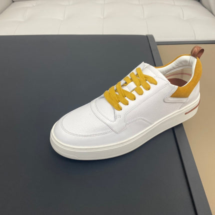 LP NEWPORT WALK SNEAKERS WHITE AND YELLOW CALFSKIN