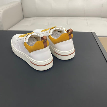LP NEWPORT WALK SNEAKERS WHITE AND YELLOW CALFSKIN
