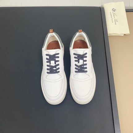 LP NEWPORT WALK SNEAKERS WHITE AND GRAY CALFSKIN