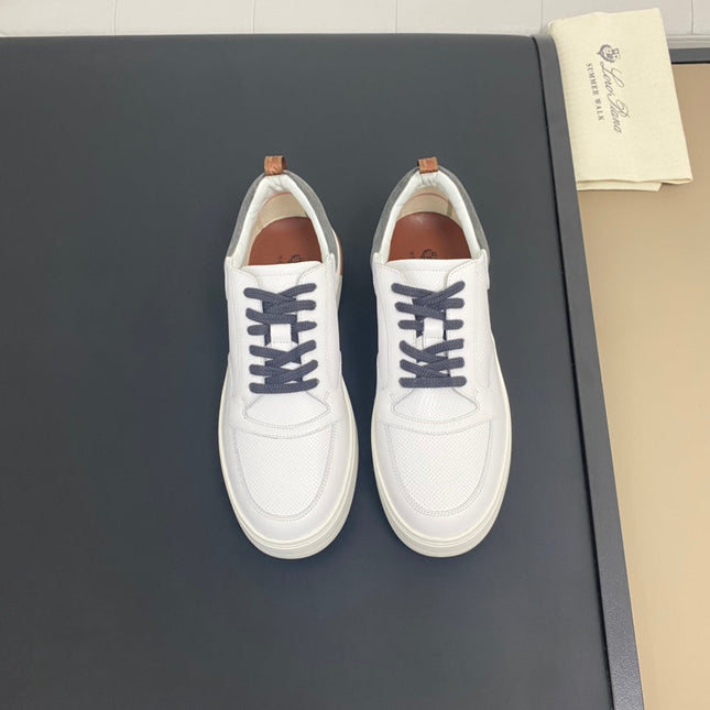 LP NEWPORT WALK SNEAKERS WHITE AND GRAY CALFSKIN