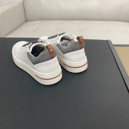 LP NEWPORT WALK SNEAKERS WHITE AND GRAY CALFSKIN