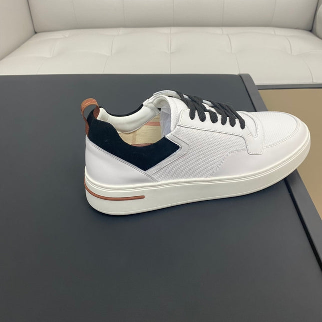 LP NEWPORT WALK SNEAKERS WHITE AND BLACK CALFSKIN