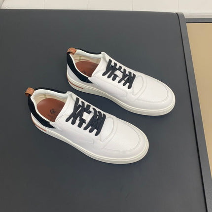 LP NEWPORT WALK SNEAKERS WHITE AND BLACK CALFSKIN
