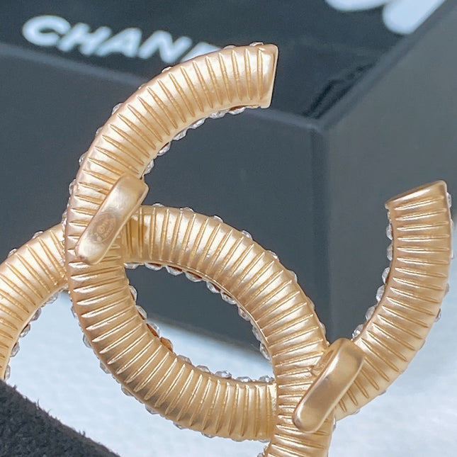 CC ELASTIC BELT 30MM IN BLACK WOOL FABRIC GOLD HARDWARE WITH RHINSTONES