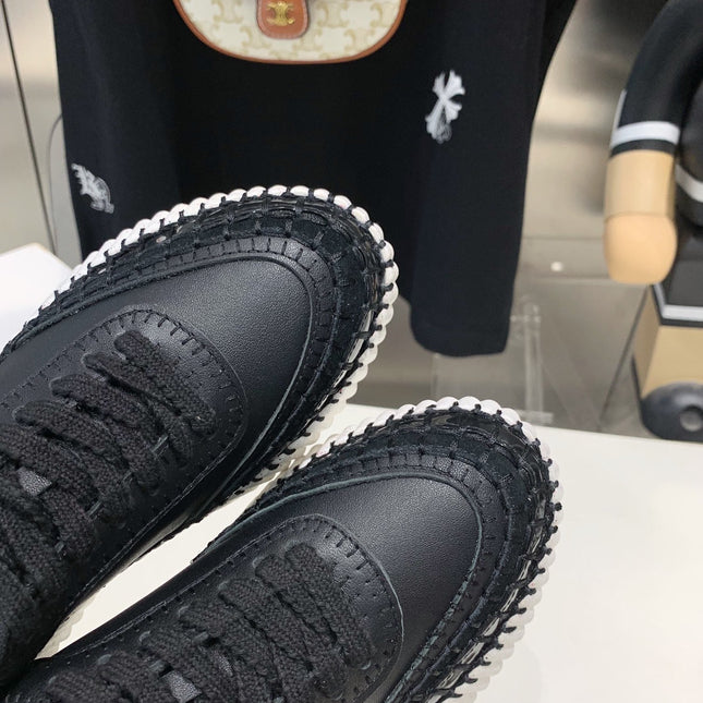 CHLOÉ NAMA SNEAKER 5 CM IN BLACK CALFSKIN