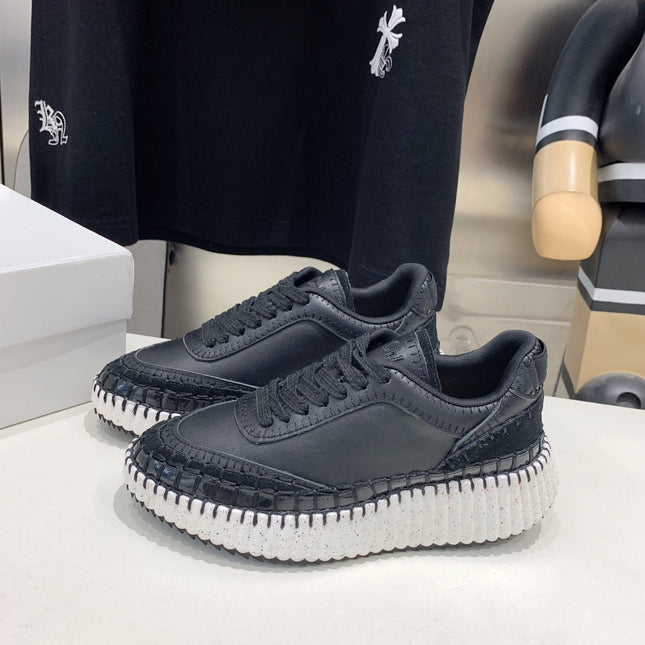 NAMA SNEAKER 5 CM IN BLACK CALFSKIN