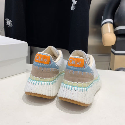 NAMA SNEAKER 5 CM IN WHITE MIX GREEN CALFSKIN