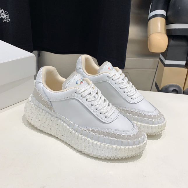 NAMA SNEAKER 5 CM IN WHITE CALFSKIN