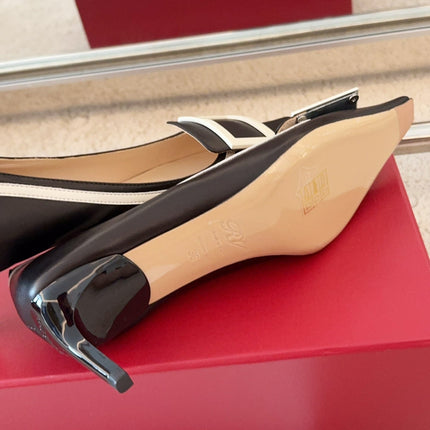 VIV’ CANARD PUMPS IN BLACK SHINY CALFSKIN