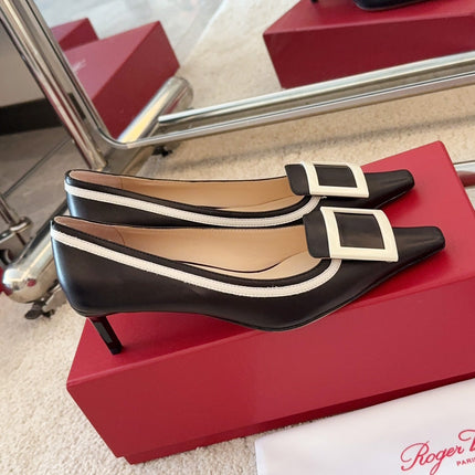 VIV’ CANARD PUMPS IN BLACK SHINY CALFSKIN