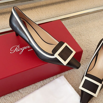 VIV’ CANARD PUMPS IN BLACK SHINY CALFSKIN