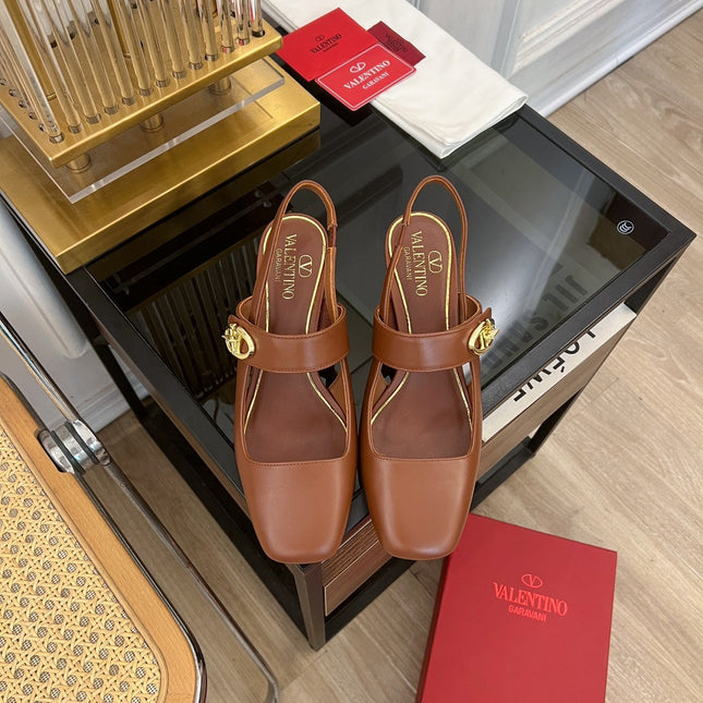 VLTN HIGH SANDAL 60MM IN BROWN CALFSKIN