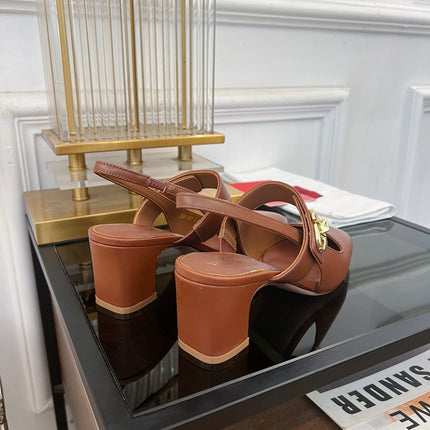 VLTN HIGH SANDAL 60MM IN BROWN CALFSKIN