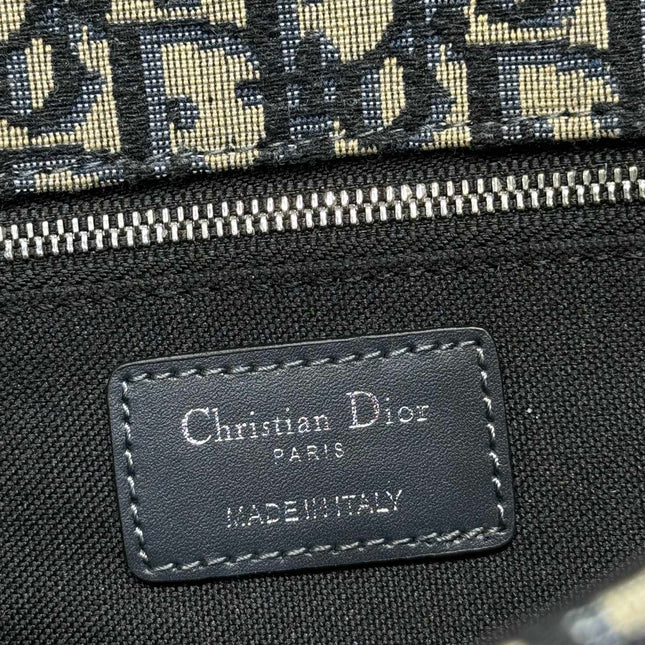 MONTAIGNE EAST-WEST BAG 24 IN BLACK LAMBSKIN AND MONOGRAM OBLIQUE JACQUARD