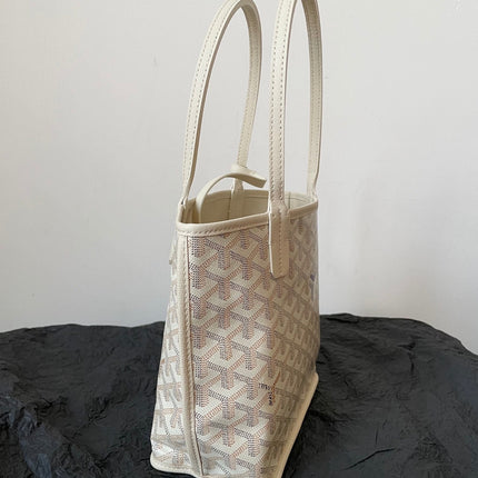 ANJOU MINI BAG 20 IN BEIGE GOYARDINE CANVAS AND CALFSKIN