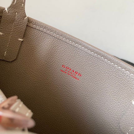 ANJOU MINI BAG 20 IN GREY MIX GREEN GOYARDINE CANVAS AND CALFSKIN