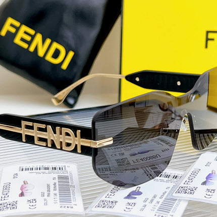 SQUARED RIMLESS VISOR SUNGLASSES FE40066U IN ACETATE AND METAL