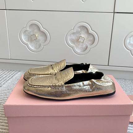 NAPPA LOAFERS IN GOLD METALLIC LAMBSKIN