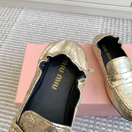 NAPPA LOAFERS IN GOLD METALLIC LAMBSKIN