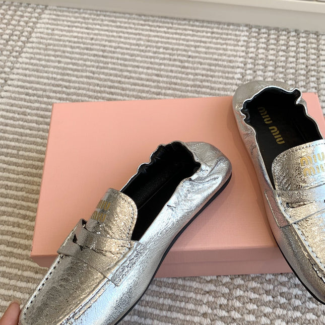 NAPPA LOAFERS IN SILVER METALLIC LAMBSKIN