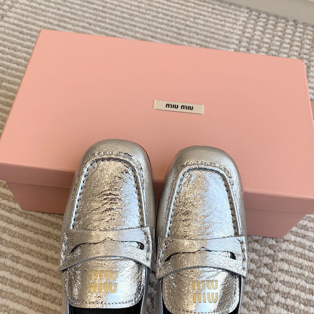 NAPPA LOAFERS IN SILVER METALLIC LAMBSKIN