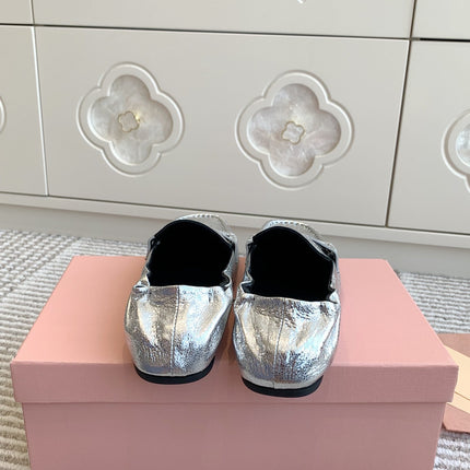 NAPPA LOAFERS IN SILVER METALLIC LAMBSKIN