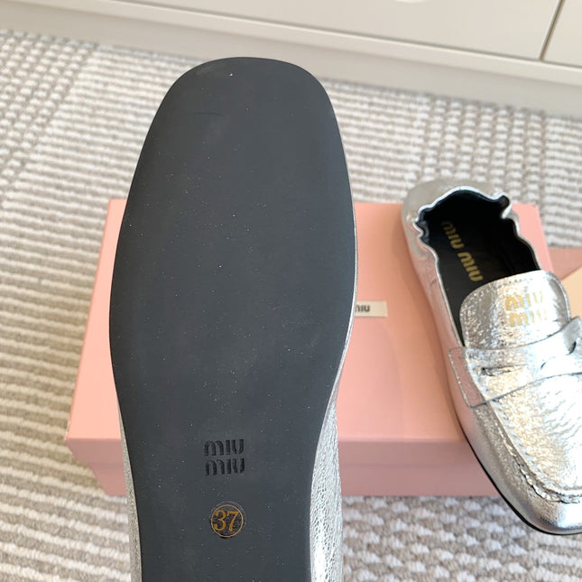 NAPPA LOAFERS IN SILVER METALLIC LAMBSKIN